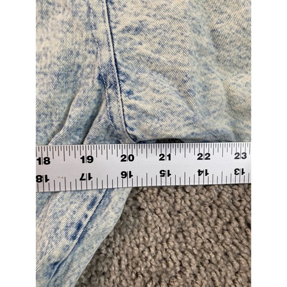 VINTAGE Calvin Klein Dress Womens 5/6 Blue Acid Wash Button Front Pockets 80s - Picture 12 of 15